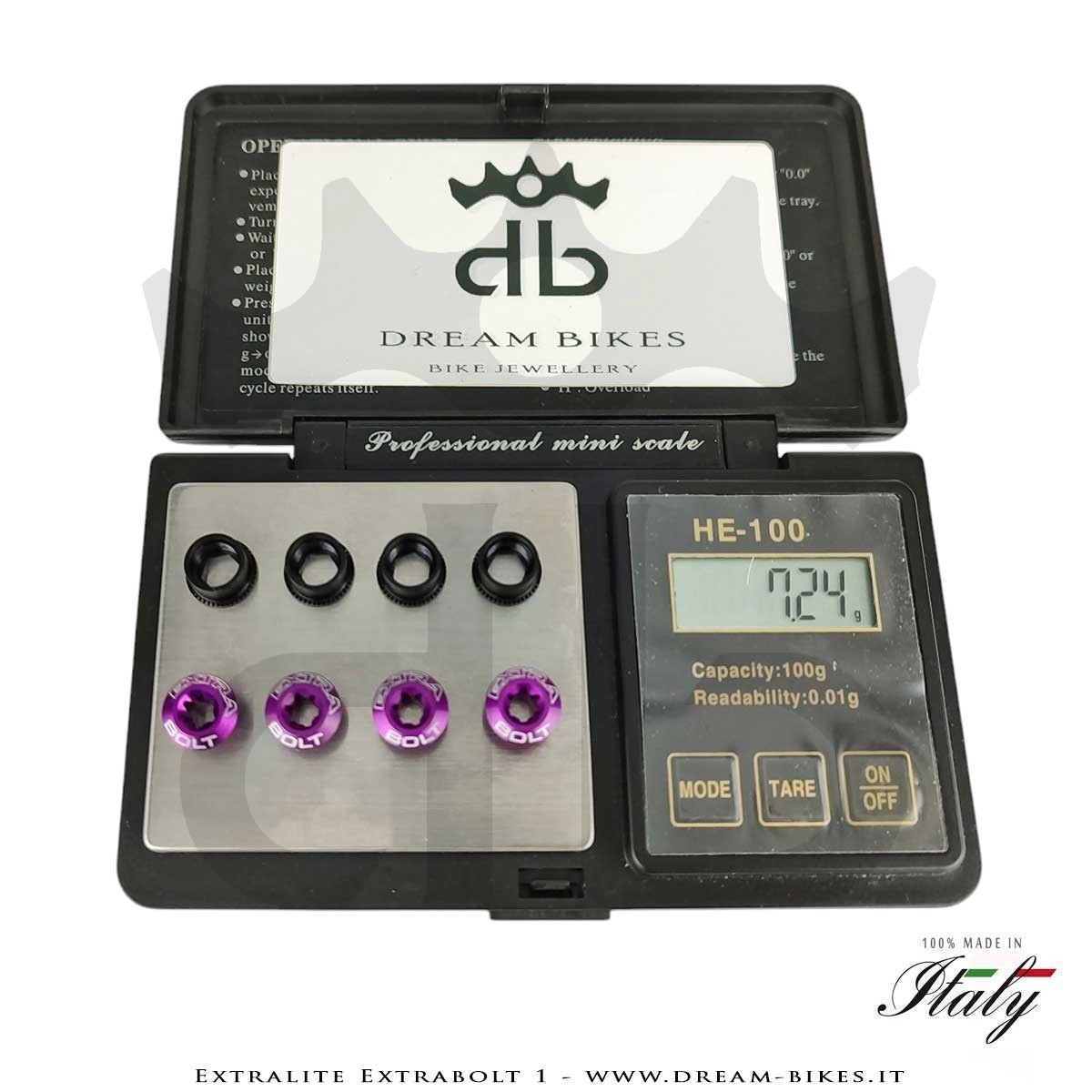 Extralite ExtraBolt 1 Kit Bussole Corona Ultraleggere (4 Maschi + 4 Femmine)