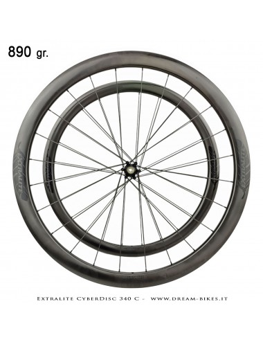 Extralite CyberDisc 340 C Ruote Strada Disco Copertonicino-Tubeless Profilo 40 mm da 890 gr.