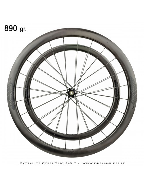 Extralite CyberDisc 340 C Clincher-Tubeless Disc Road Wheels 40 mm from 890 gr.