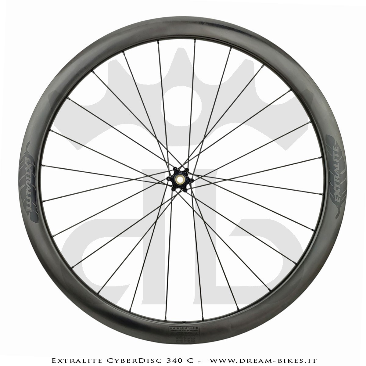 Extralite CyberDisc 340 C Ruote Strada Disco Copertonicino-Tubeless Profilo 40 mm da 890 gr.