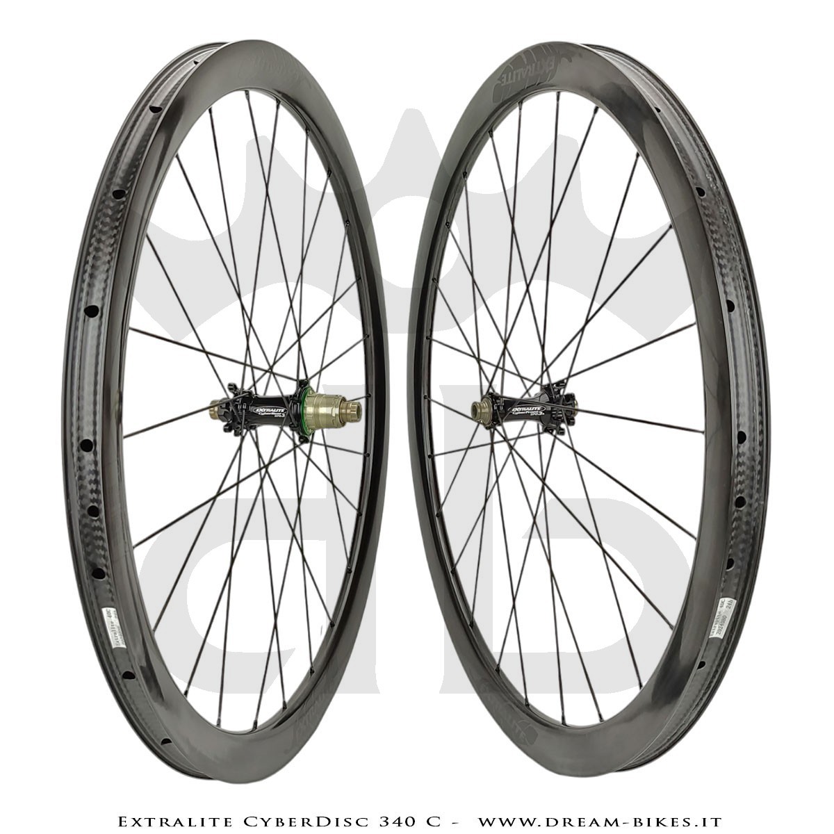 Extralite CyberDisc 340 C Clincher-Tubeless Disc Road Wheels 40 mm from 890 gr.