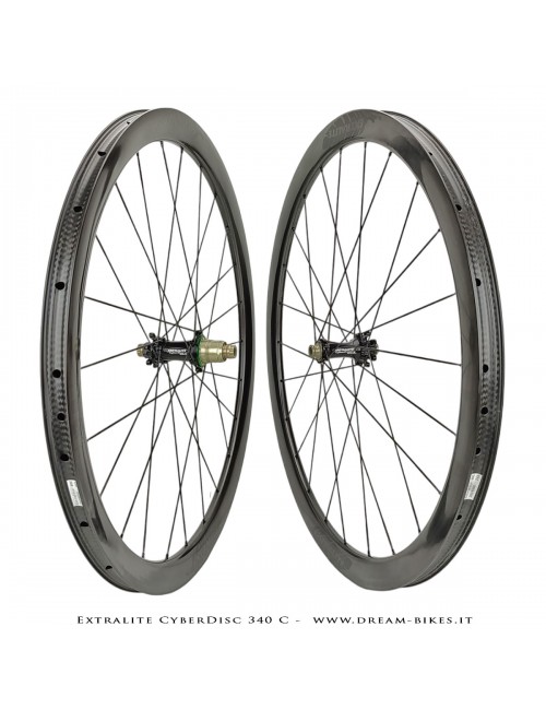Extralite CyberDisc 340 C Clincher-Tubeless Disc Road Wheels 40 mm from 890 gr.
