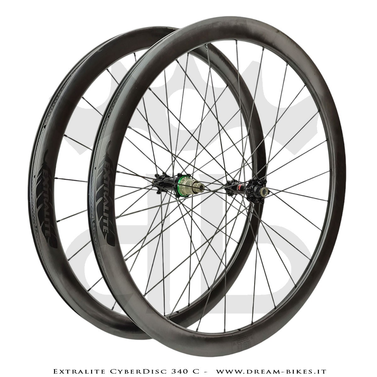 Extralite CyberDisc 340 C Clincher-Tubeless Disc Road Wheels 40 mm from 890 gr.