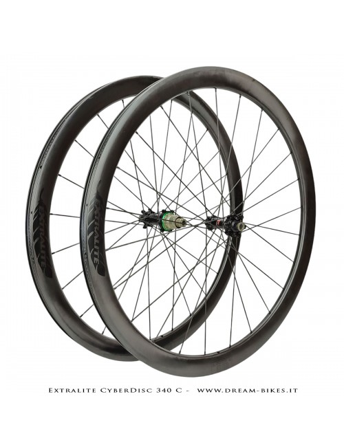 Extralite CyberDisc 340 C Clincher-Tubeless Disc Road Wheels 40 mm from 890 gr.