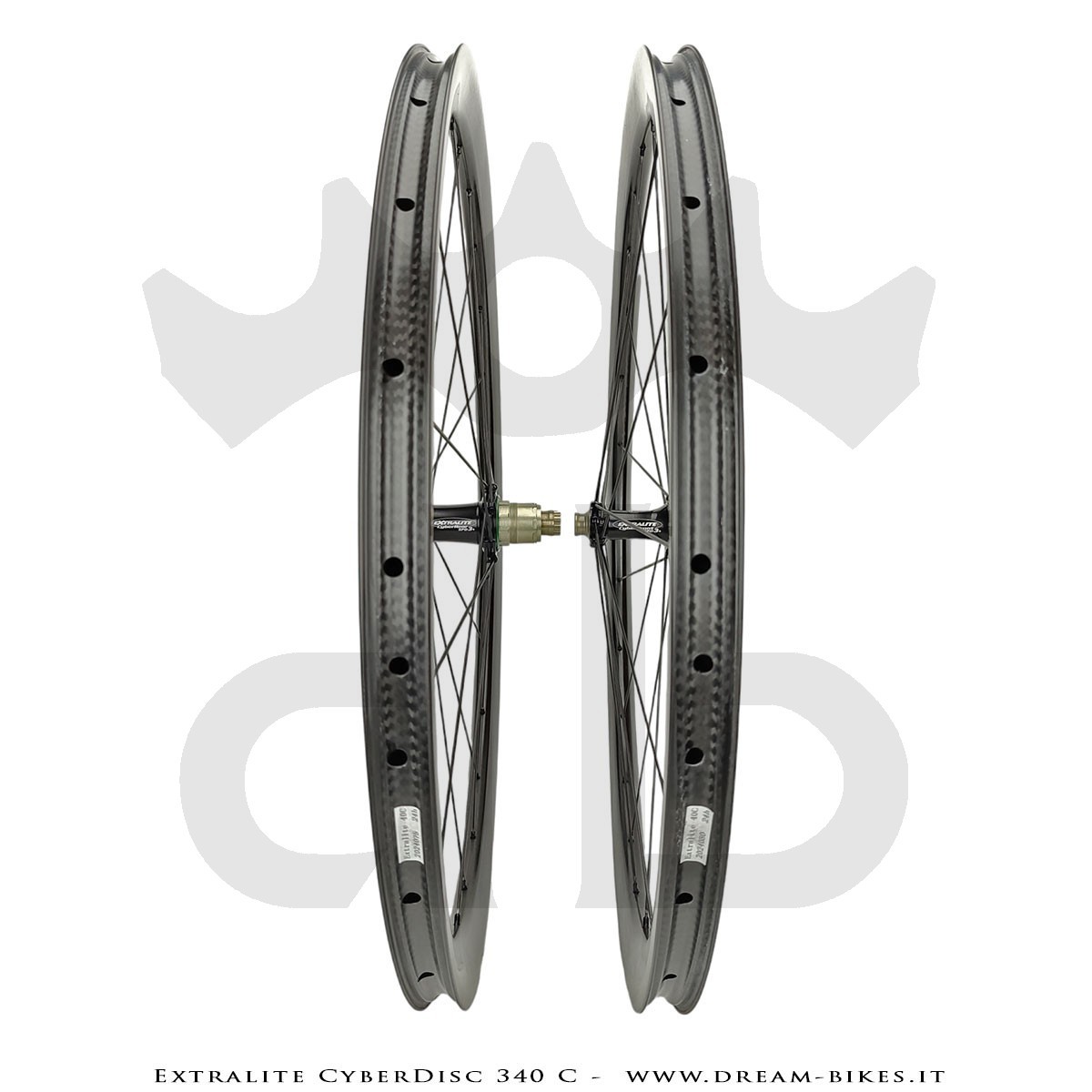 Extralite CyberDisc 340 C Clincher-Tubeless Disc Road Wheels 40 mm from 890 gr.