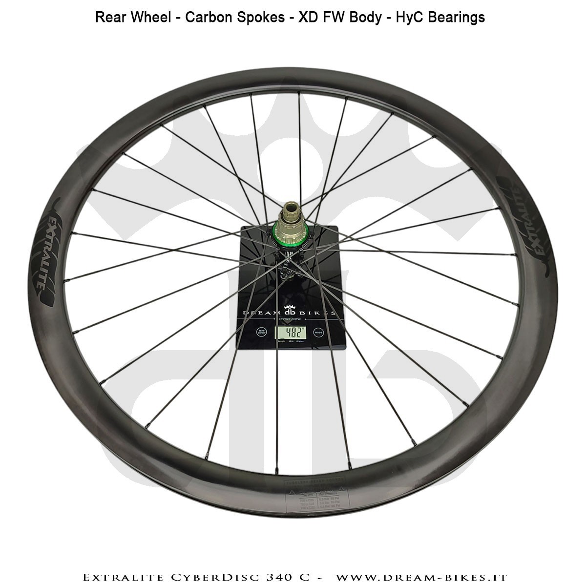 Extralite CyberDisc 340 C Ruote Strada Disco Copertonicino-Tubeless Profilo 40 mm da 890 gr.