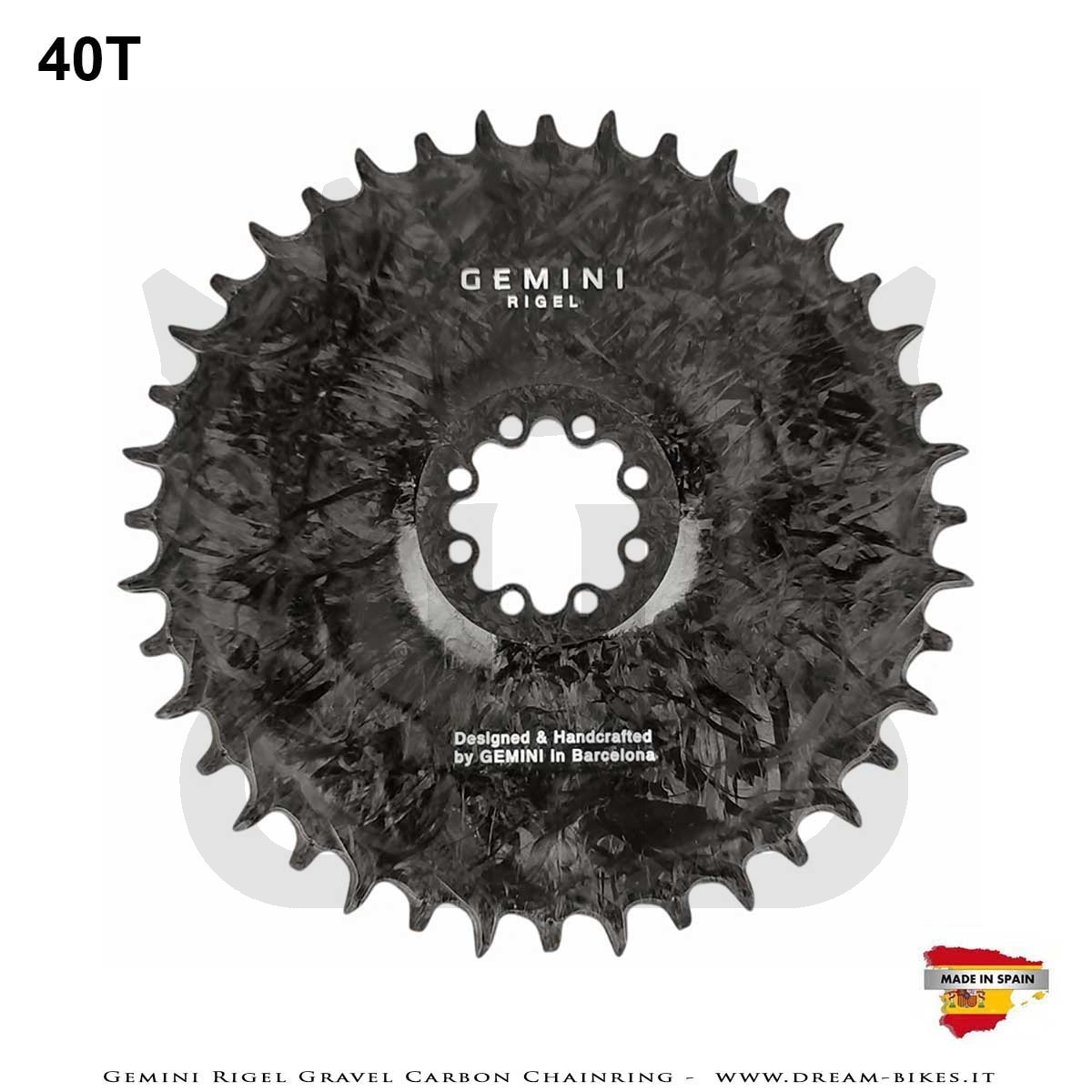 Gemini Rigel Ultralight Forged Carbon Fiber Direct Mount (6.5 mm Offset) Gravel Chainring, From 78 gr.