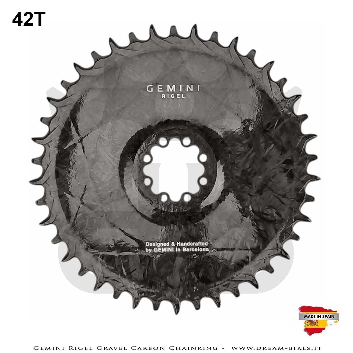 Gemini Rigel Ultralight Forged Carbon Fiber Direct Mount (6.5 mm Offset) Gravel Chainring, From 78 gr.