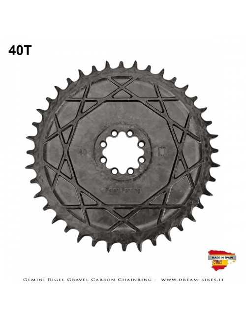 Gemini Rigel Ultralight Forged Carbon Fiber Direct Mount (6.5 mm Offset) Gravel/Road Racing Chainring, From 78 gr.