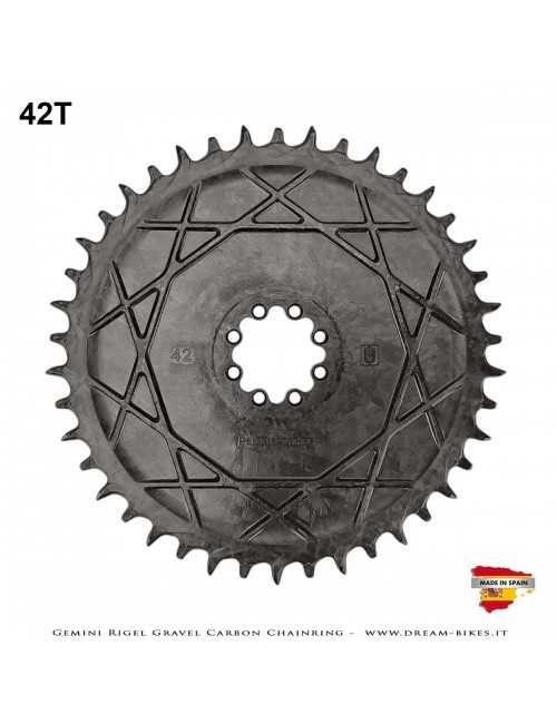 Gemini Rigel Ultralight Forged Carbon Fiber Direct Mount (6.5 mm Offset) Gravel/Road Racing Chainring, From 78 gr.