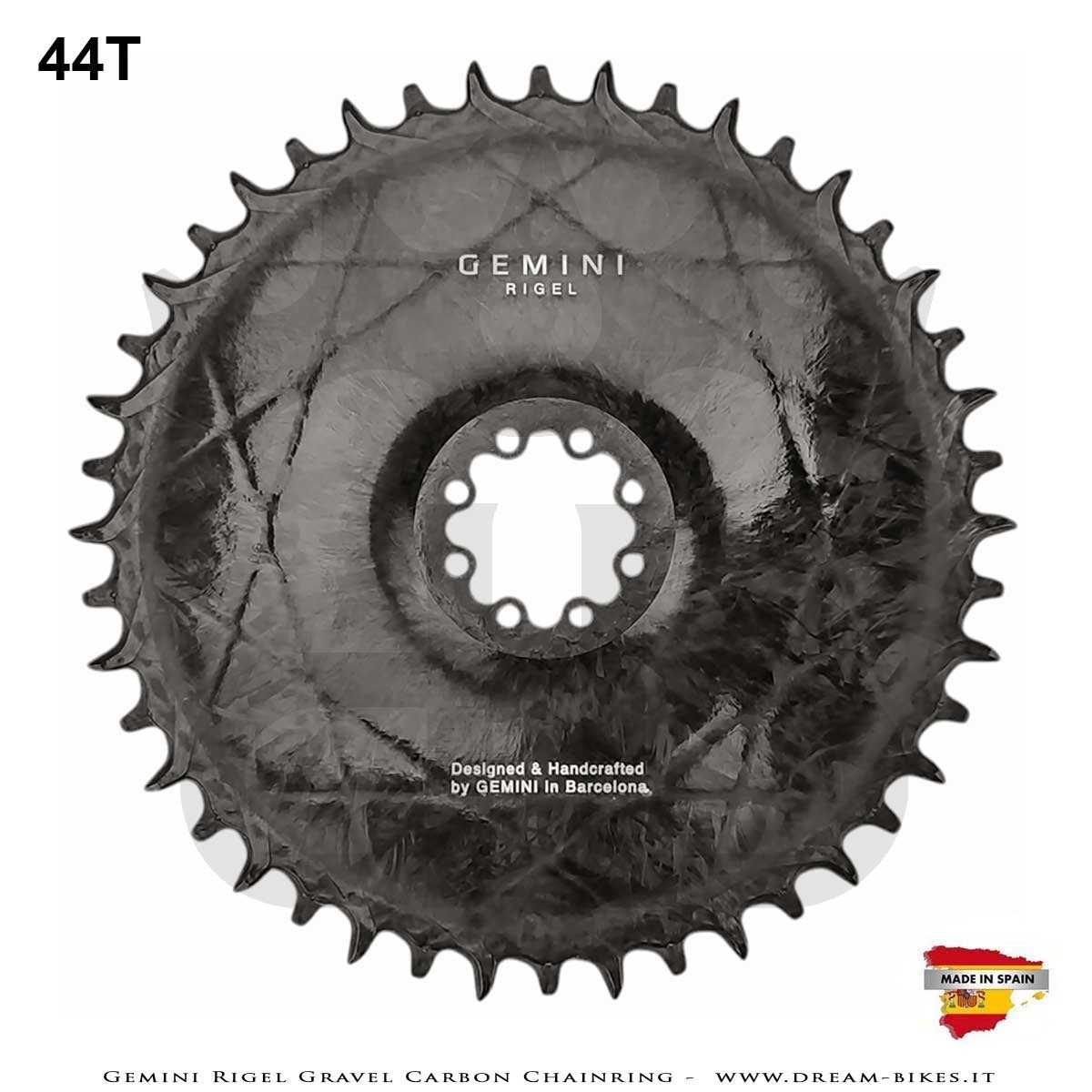 Gemini Rigel Ultralight Forged Carbon Fiber Direct Mount (6.5 mm Offset) Gravel/Road Racing Chainring, From 78 gr.