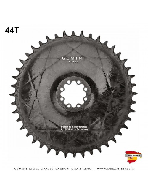 Gemini Rigel Ultralight Forged Carbon Fiber Direct Mount (6.5 mm Offset) Gravel Chainring, From 78 gr.