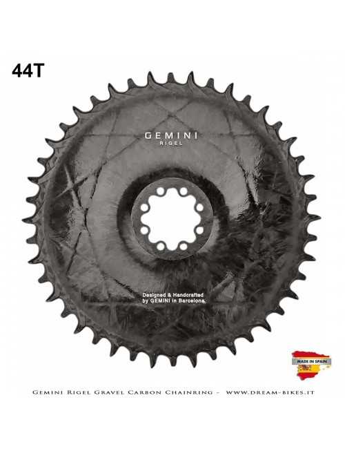 Gemini Rigel Ultralight Forged Carbon Fiber Direct Mount (6.5 mm Offset) Gravel/Road Racing Chainring, From 78 gr.