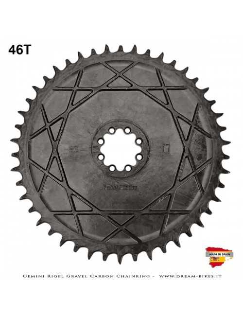 Gemini Rigel Ultralight Forged Carbon Fiber Direct Mount (6.5 mm Offset) Gravel/Road Racing Chainring, From 78 gr.