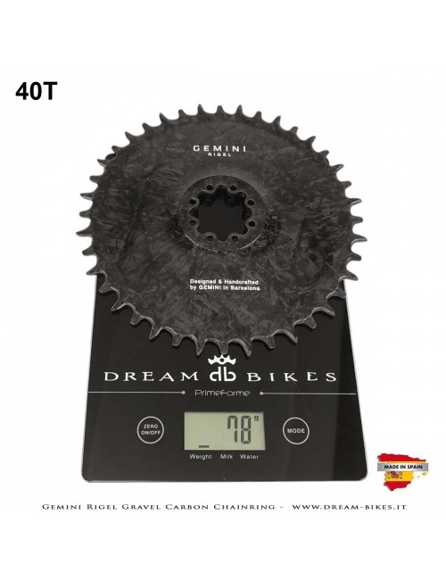 Gemini Rigel Ultralight Forged Carbon Fiber Direct Mount (6.5 mm Offset) Gravel Chainring, From 78 gr.