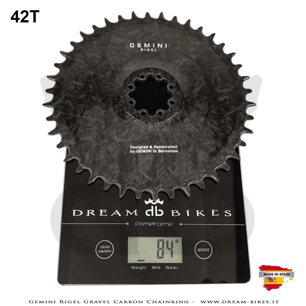 Gemini Rigel Ultralight Forged Carbon Fiber Direct Mount (6.5 mm Offset) Gravel Chainring, From 78 gr.