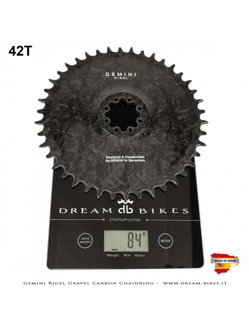 Gemini Rigel Ultralight Forged Carbon Fiber Direct Mount (6.5 mm Offset) Gravel Chainring, From 78 gr.