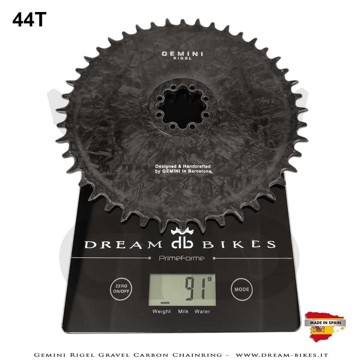 Gemini Rigel Ultralight Forged Carbon Fiber Direct Mount (6.5 mm Offset) Gravel/Road Racing Chainring, From 78 gr.