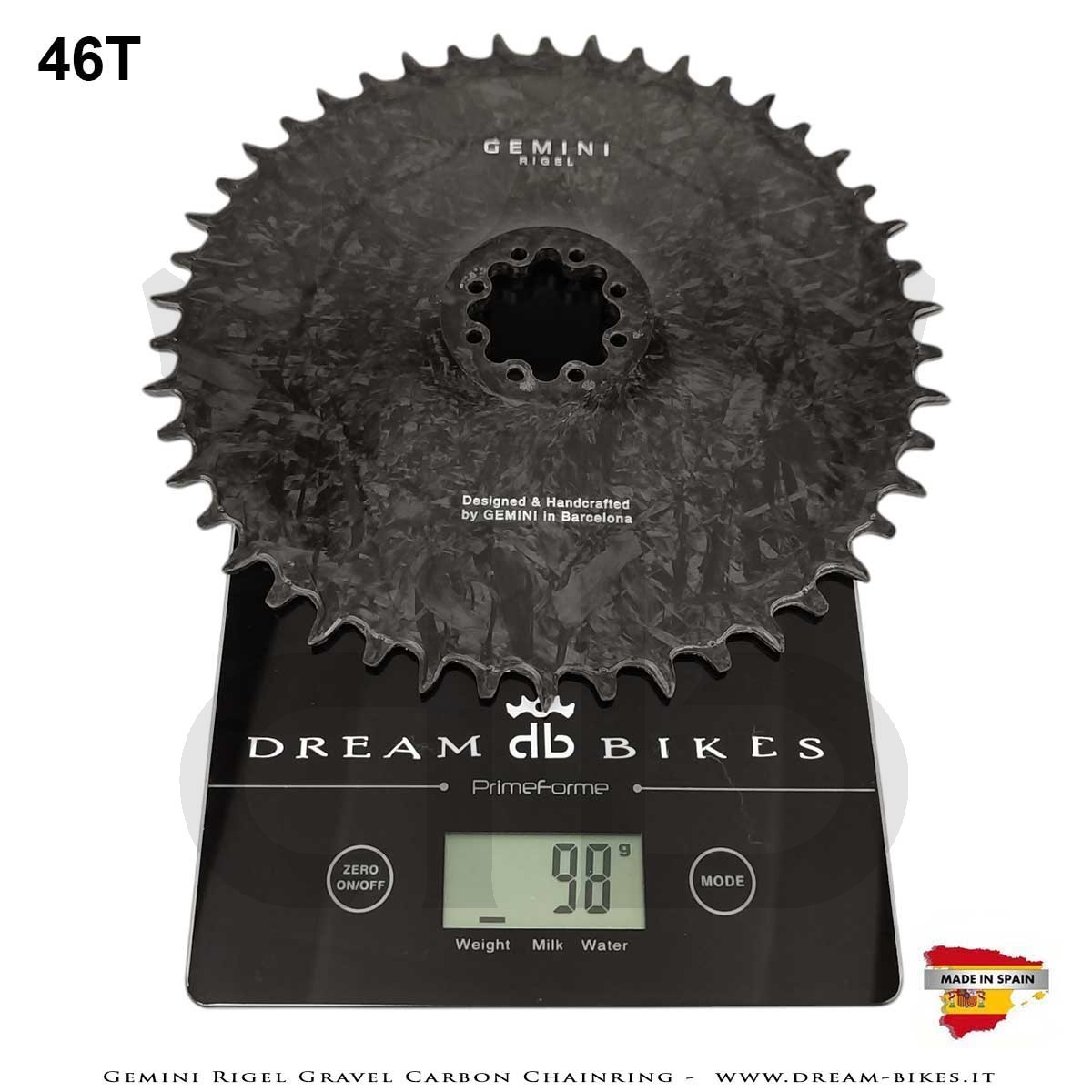 Gemini Rigel Ultralight Forged Carbon Fiber Direct Mount (6.5 mm Offset) Gravel Chainring, From 78 gr.