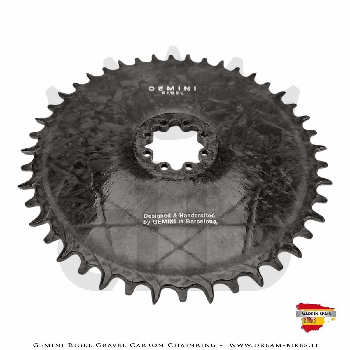 Gemini Rigel Ultralight Forged Carbon Fiber Direct Mount (6.5 mm Offset) Gravel/Road Racing Chainring, From 78 gr.