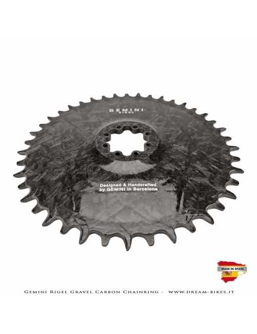 Gemini Rigel Ultralight Forged Carbon Fiber Direct Mount (6.5 mm Offset) Gravel/Road Racing Chainring, From 78 gr.