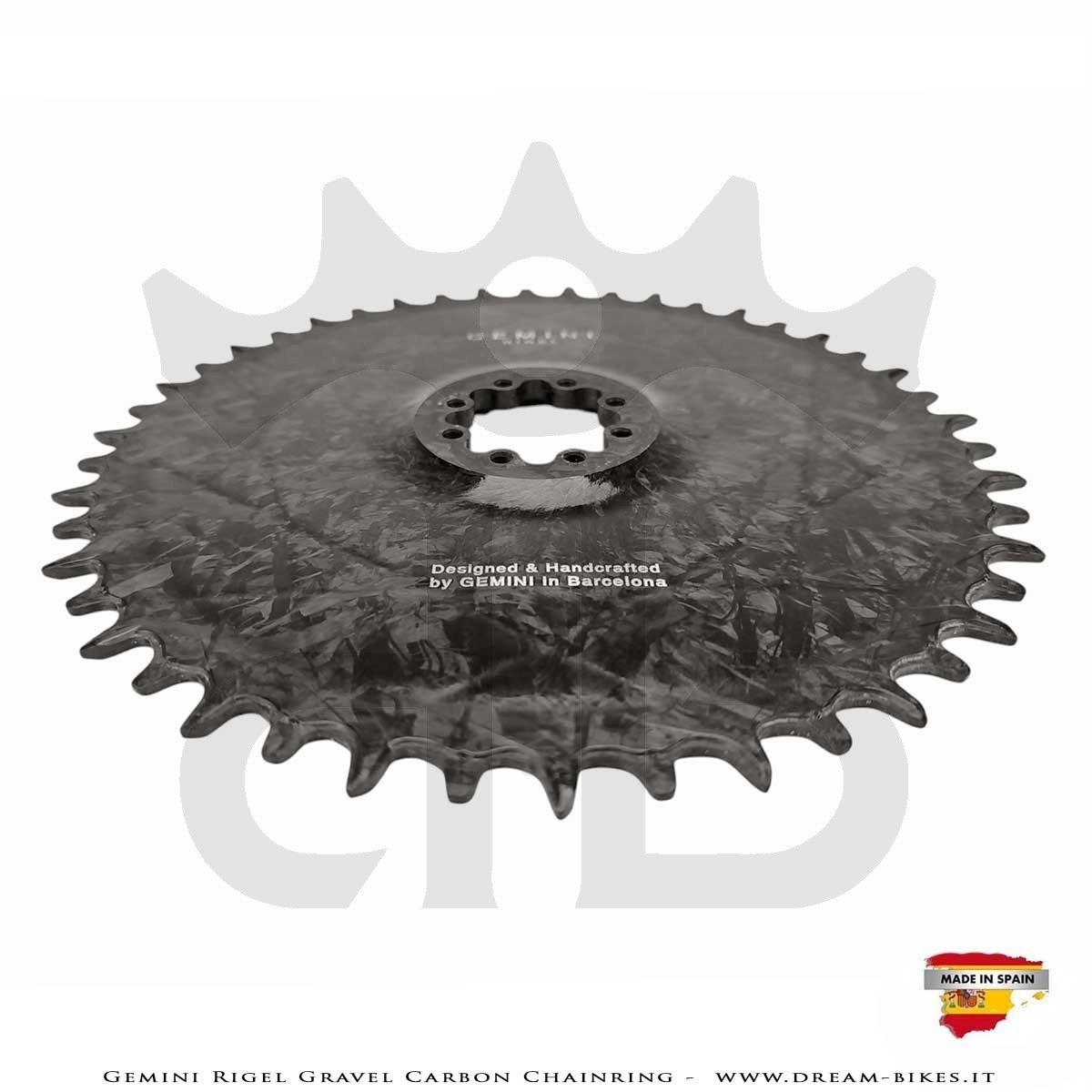 Gemini Rigel Ultralight Forged Carbon Fiber Direct Mount (6.5 mm Offset) Gravel Chainring, From 78 gr.