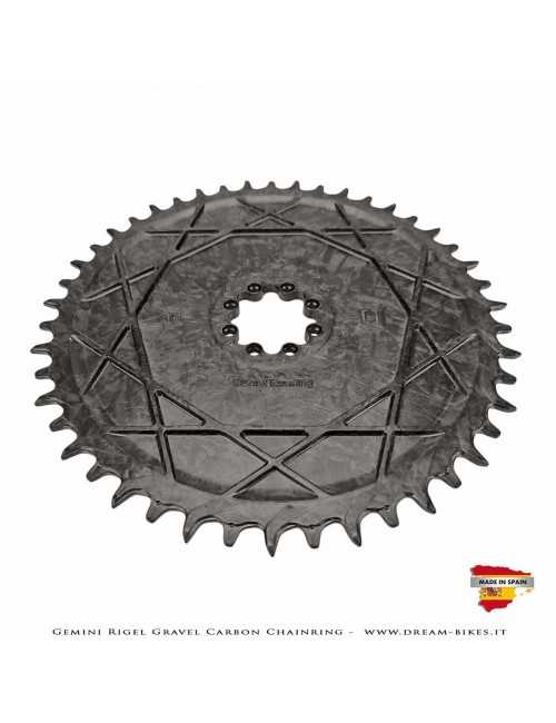 Gemini Rigel Ultralight Forged Carbon Fiber Direct Mount (6.5 mm Offset) Gravel/Road Racing Chainring, From 78 gr.