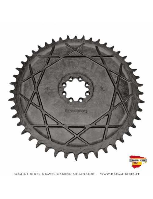 Gemini Rigel Ultralight Forged Carbon Fiber Direct Mount (6.5 mm Offset) Gravel/Road Racing Chainring, From 78 gr.