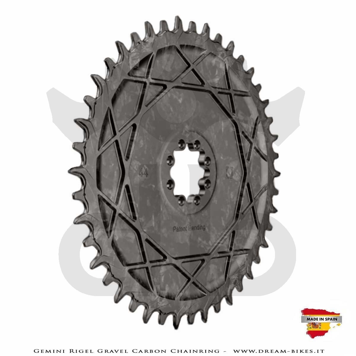 Gemini Rigel Ultralight Forged Carbon Fiber Direct Mount (6.5 mm Offset) Gravel Chainring, From 78 gr.