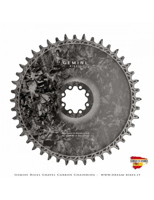 Gemini Rigel Ultralight Forged Carbon Fiber Direct Mount (6.5 mm Offset) Gravel Chainring, From 78 gr.