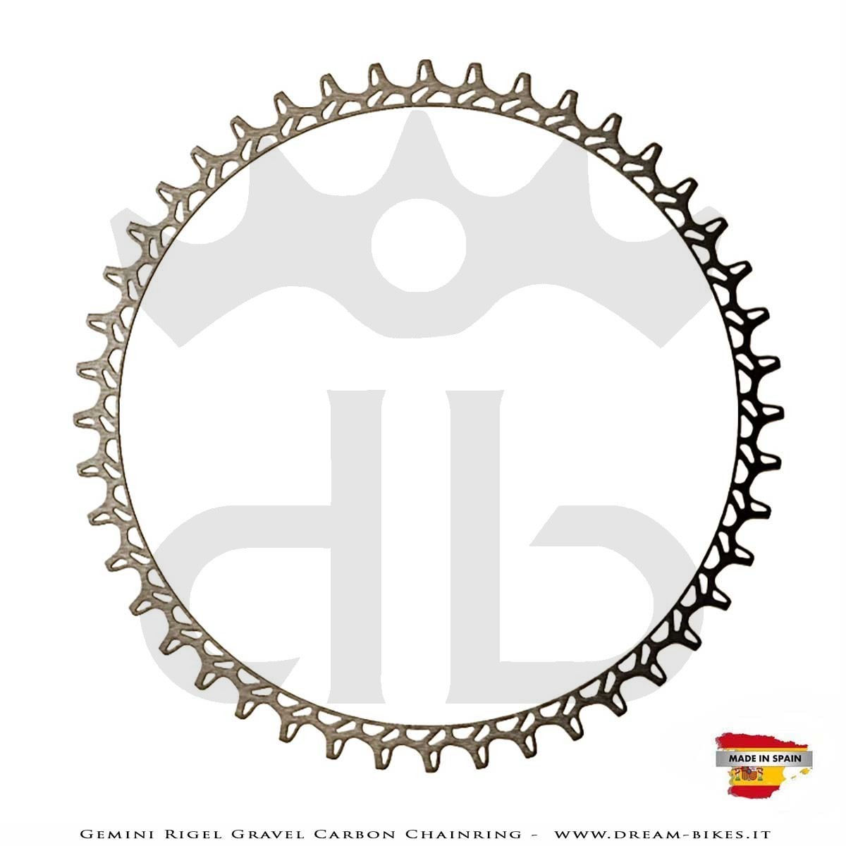 Gemini Rigel Ultralight Forged Carbon Fiber Direct Mount (6.5 mm Offset) Gravel Chainring, From 78 gr.