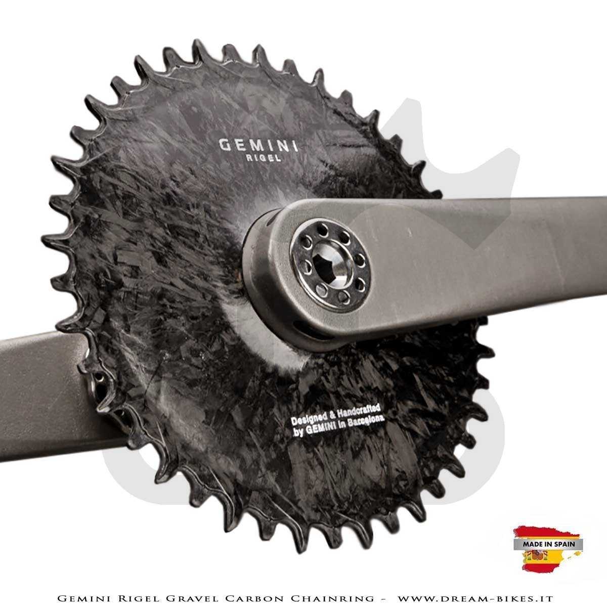 Gemini Rigel Ultralight Forged Carbon Fiber Direct Mount (6.5 mm Offset) Gravel/Road Racing Chainring, From 78 gr.