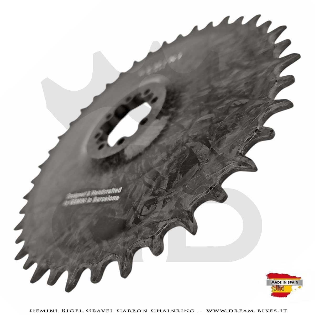 Gemini Rigel Ultralight Forged Carbon Fiber Direct Mount (6.5 mm Offset) Gravel/Road Racing Chainring, From 78 gr.