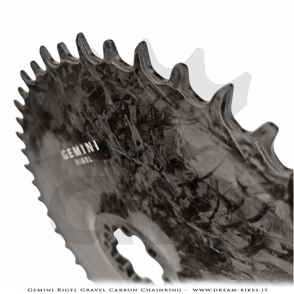 Gemini Rigel Ultralight Forged Carbon Fiber Direct Mount (6.5 mm Offset) Gravel Chainring, From 78 gr.