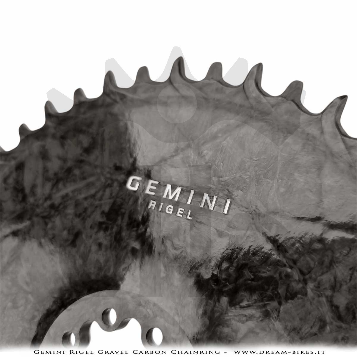 Gemini Rigel Ultralight Forged Carbon Fiber Direct Mount (6.5 mm Offset) Gravel Chainring, From 78 gr.