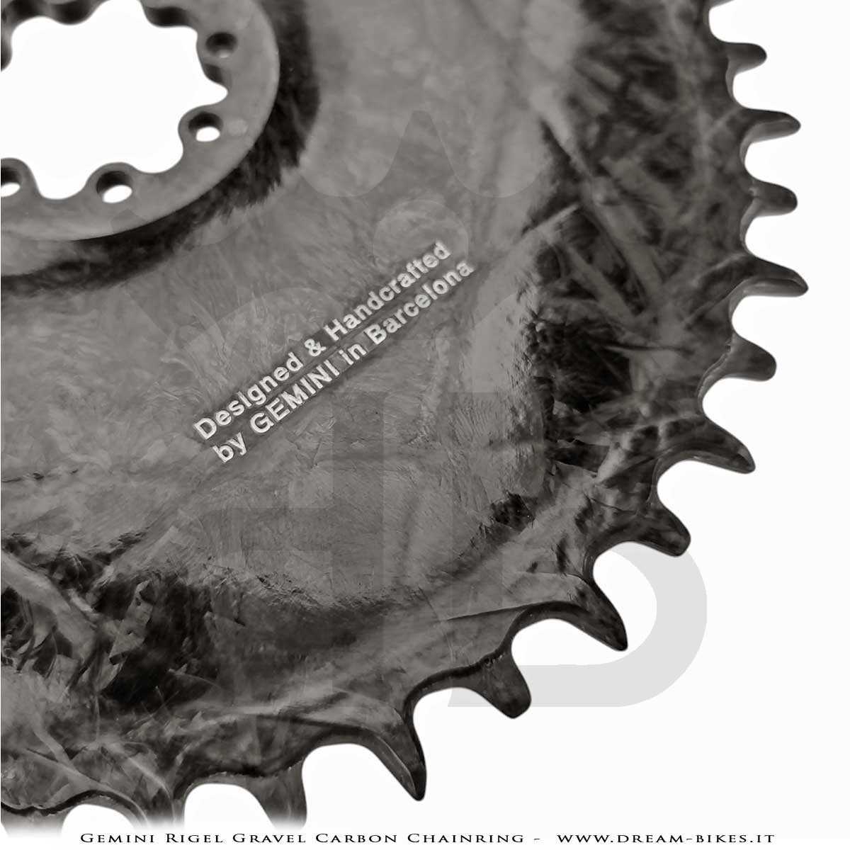 Gemini Rigel Ultralight Forged Carbon Fiber Direct Mount (6.5 mm Offset) Gravel/Road Racing Chainring, From 78 gr.