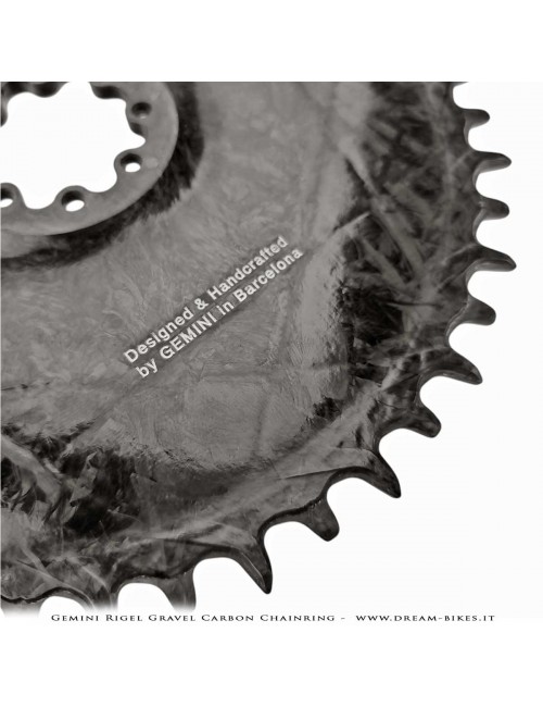 Gemini Rigel Ultralight Forged Carbon Fiber Direct Mount (6.5 mm Offset) Gravel Chainring, From 78 gr.