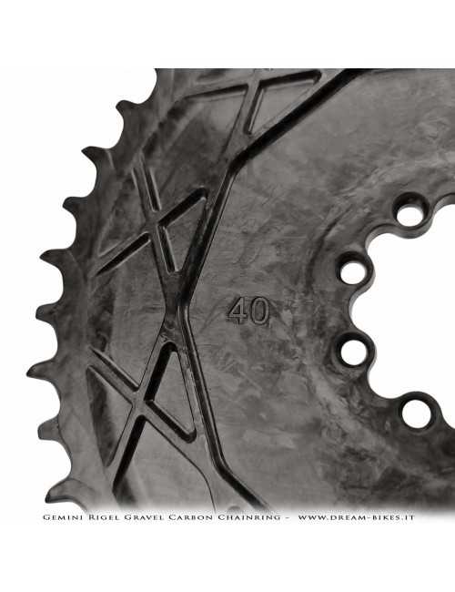 Gemini Rigel Ultralight Forged Carbon Fiber Direct Mount (6.5 mm Offset) Gravel/Road Racing Chainring, From 78 gr.