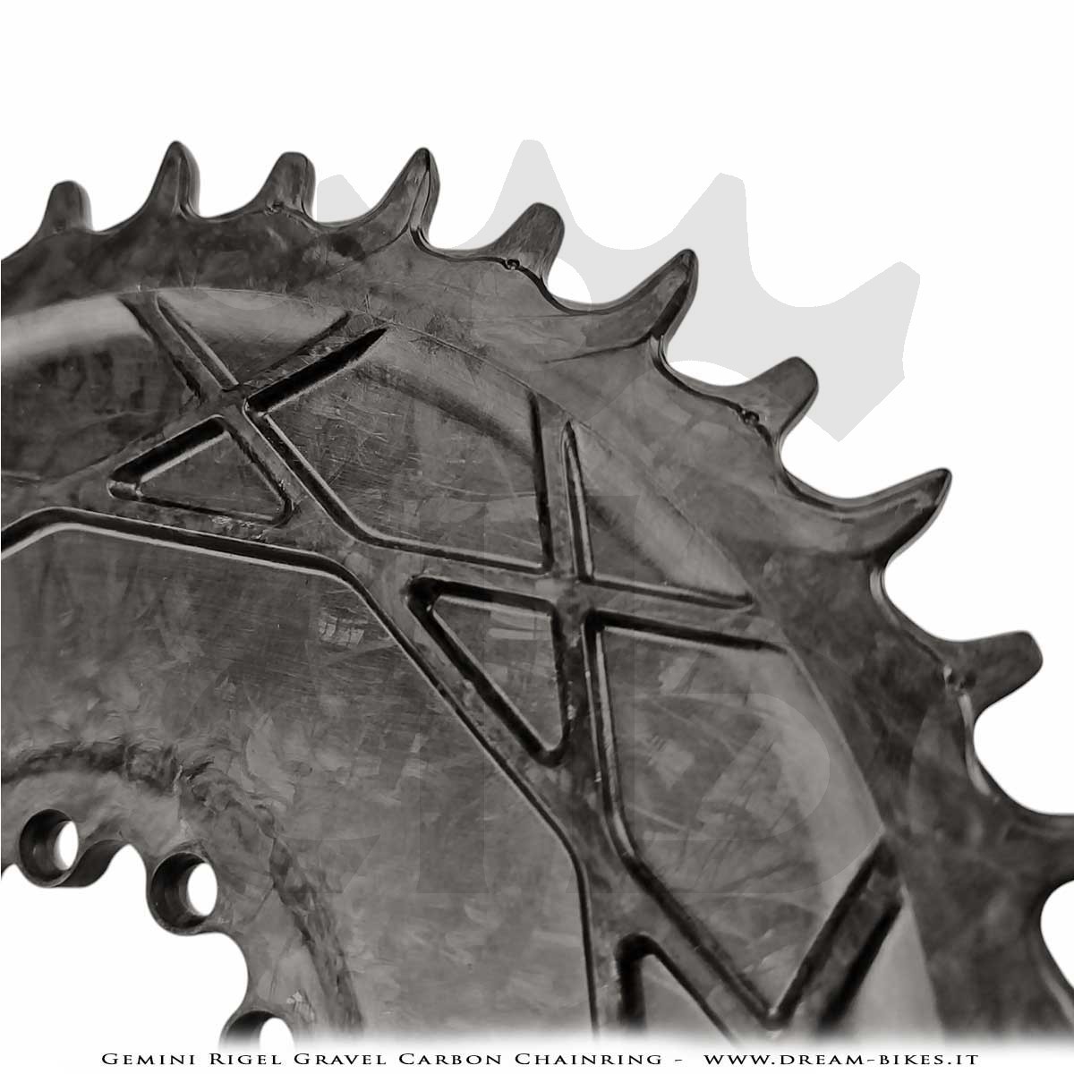 Gemini Rigel Ultralight Forged Carbon Fiber Direct Mount (6.5 mm Offset) Gravel Chainring, From 78 gr.