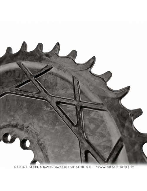 Gemini Rigel Ultralight Forged Carbon Fiber Direct Mount (6.5 mm Offset) Gravel Chainring, From 78 gr.