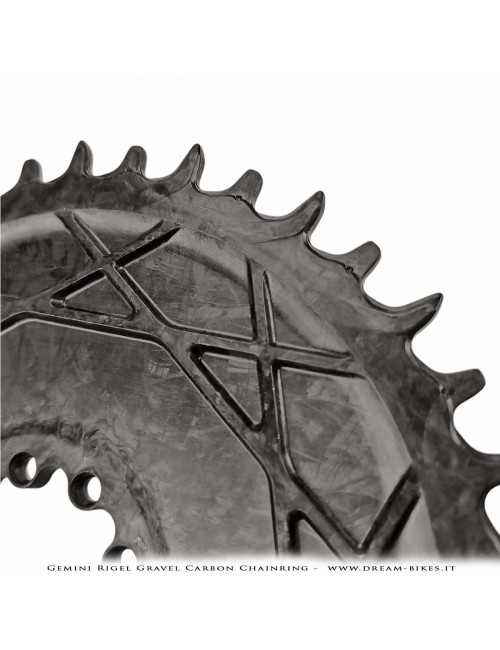 Gemini Rigel Ultralight Forged Carbon Fiber Direct Mount (6.5 mm Offset) Gravel/Road Racing Chainring, From 78 gr.