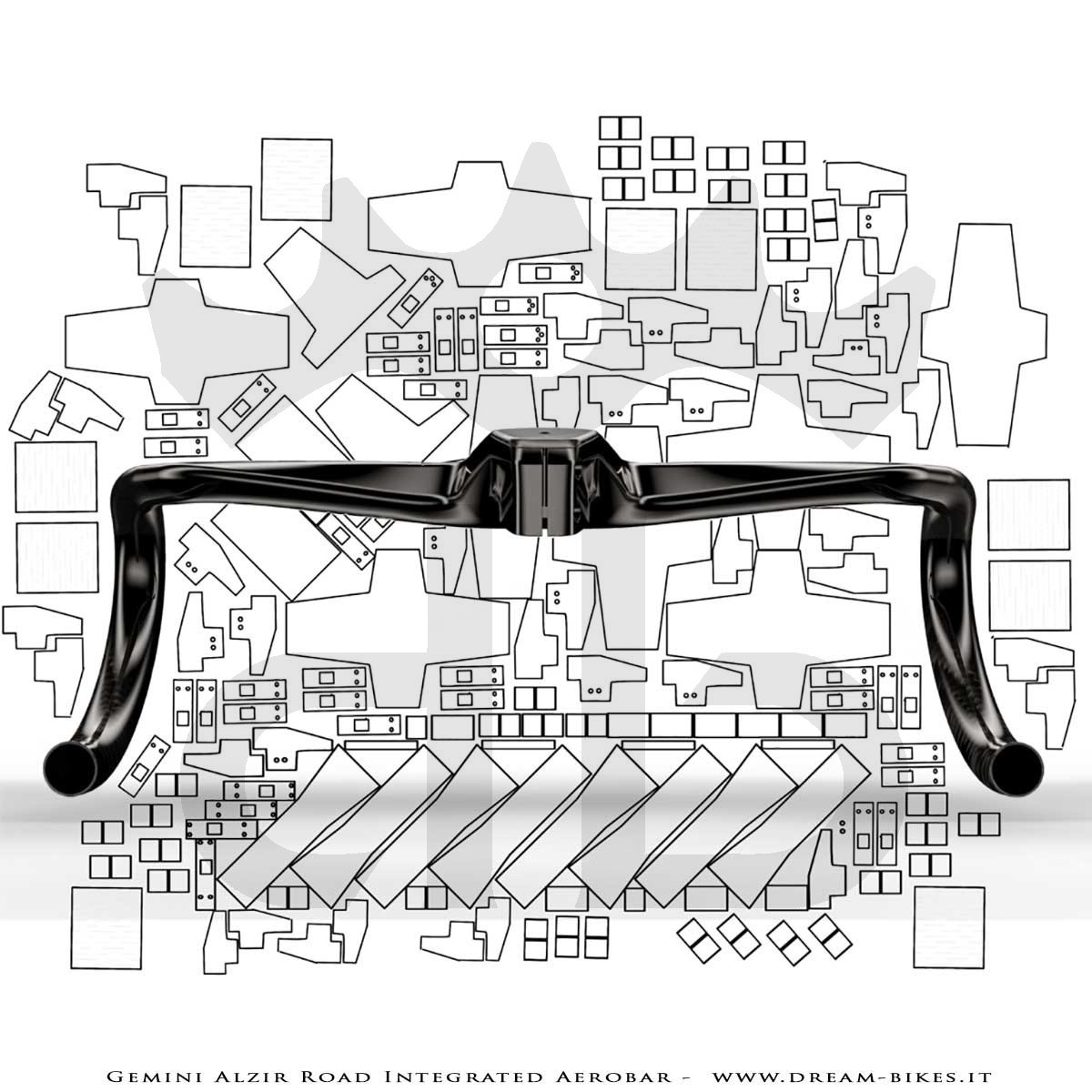 Gemini Alzir Curva Manubrio Integrata Strada Aerodinamica Ultraleggera