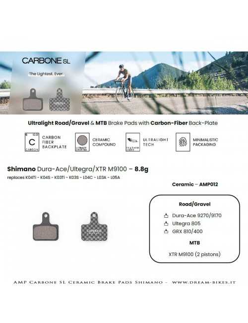 AMP Pastiglie Freno Carbone SL Ceramic - Shimano Dura-Ace - Ultegra - XTR M9100 - 7.8 gr