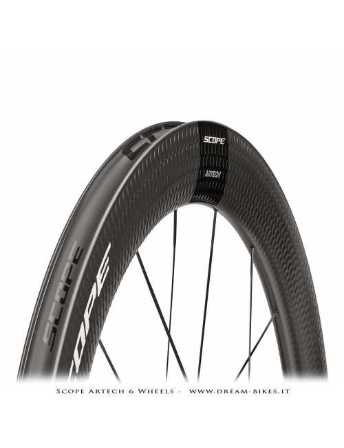 Scope Artech 6 Clincher-Tubeless Disc Road Wheels 65 mm Profile, 1244 gr.
