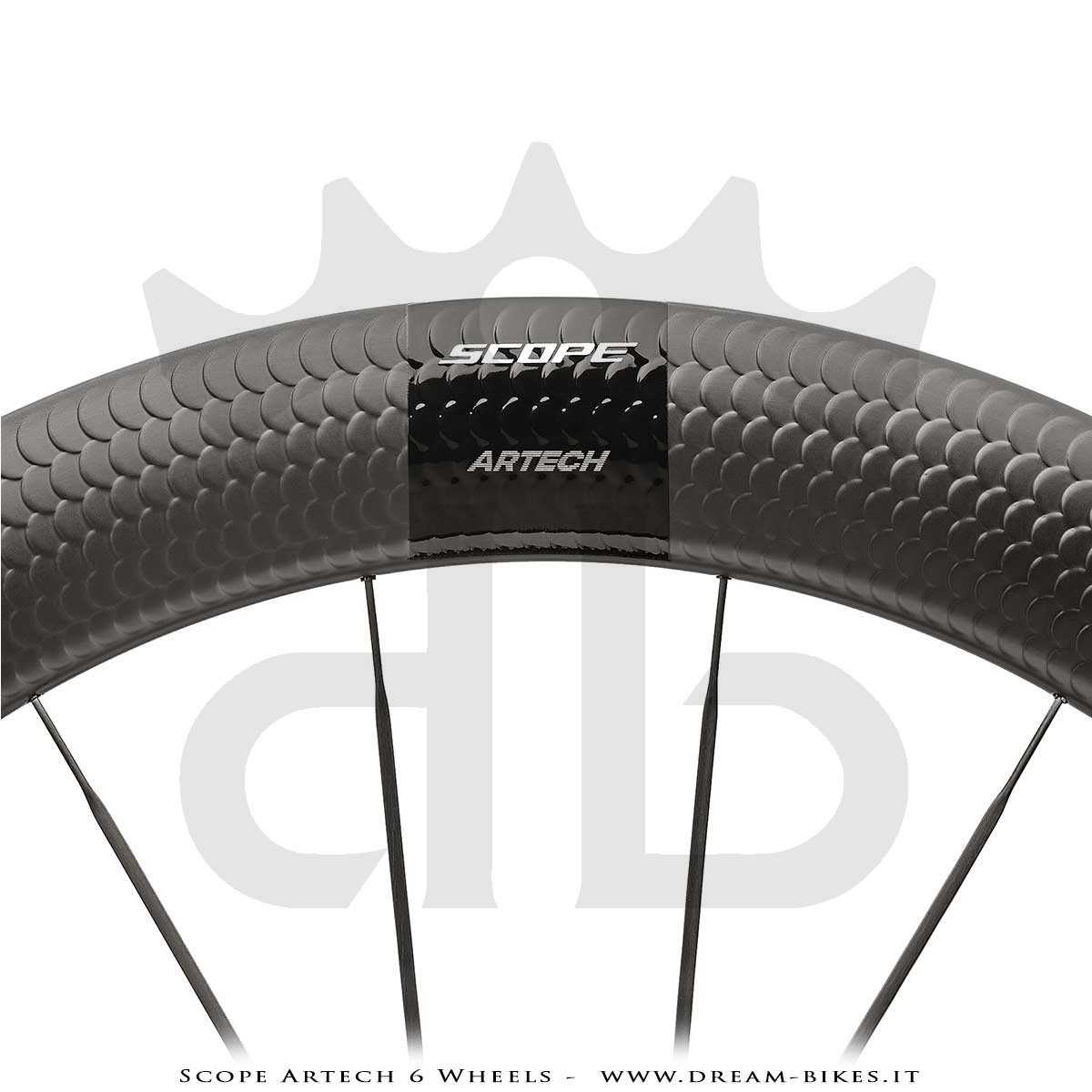 Scope Artech 6 Clincher-Tubeless Disc Road Wheels 65 mm Profile, 1244 gr.