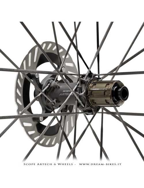 Scope Artech 6 Clincher-Tubeless Disc Road Wheels 65 mm Profile, 1244 gr.