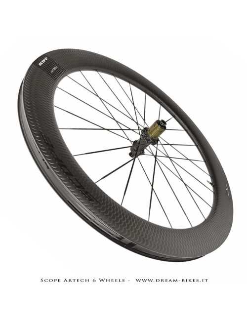 Scope Artech 6 Clincher-Tubeless Disc Road Wheels 65 mm Profile, 1244 gr.