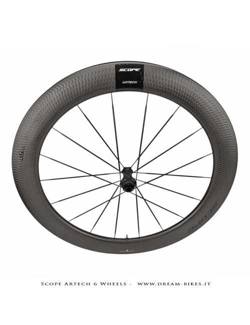 Scope Artech 6 Clincher-Tubeless Disc Road Wheels 65 mm Profile, 1244 gr.