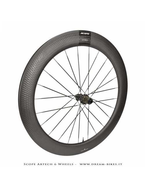 Scope Artech 6 Clincher-Tubeless Disc Road Wheels 65 mm Profile, 1244 gr.