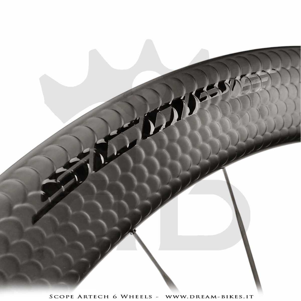 Scope Artech 6 Clincher-Tubeless Disc Road Wheels 65 mm Profile, 1244 gr.